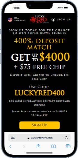 Lucky Red Casino welcome bonus offer